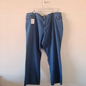 Woman Within 100% Cotton Natural Fit Denim Jeans w/Center Back Elastic Waist 28W